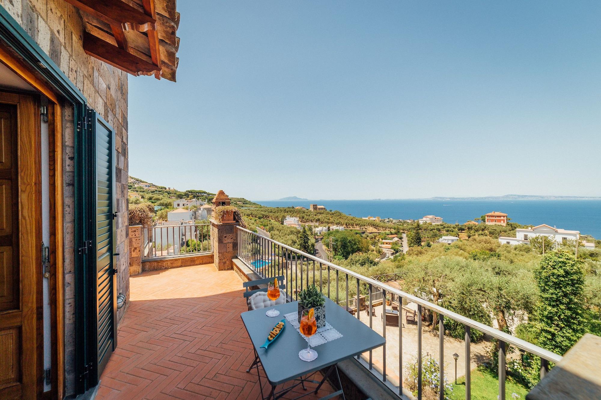 Villa Carolina Sorrento Private Heated Pool And Sea View المظهر الخارجي الصورة